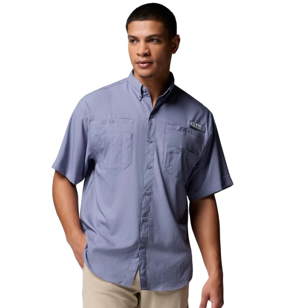 Columbia PFG Tamiami‎ II Omni-Shade Fishing Shirt Blue XXL Gorpcore